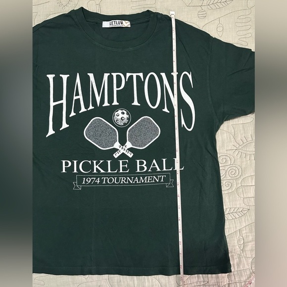 NWOT Letluv Hamptons Pickleball Graphic Tee XS Dark Green - Picture 7 of 8